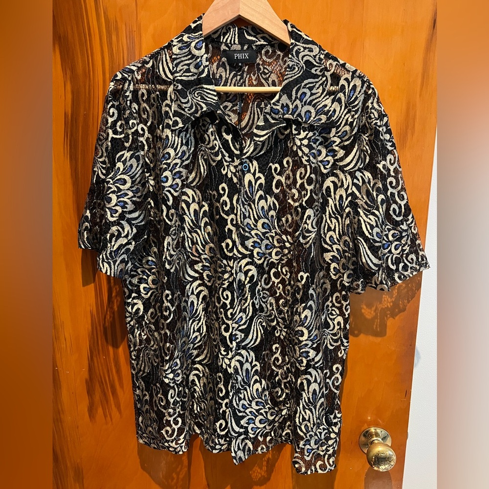 Lace Button Down Men’s Shirt